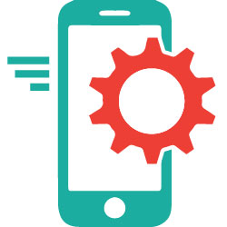 enterprise mobility suite, intune, phone with gears, icon